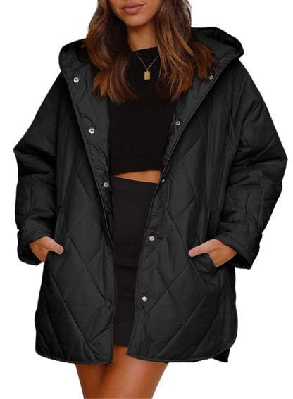 Oversized Padded Quilted Jacket with hood