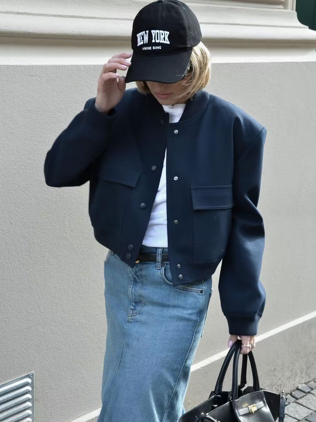 Bomber Jacket with Square Pockets