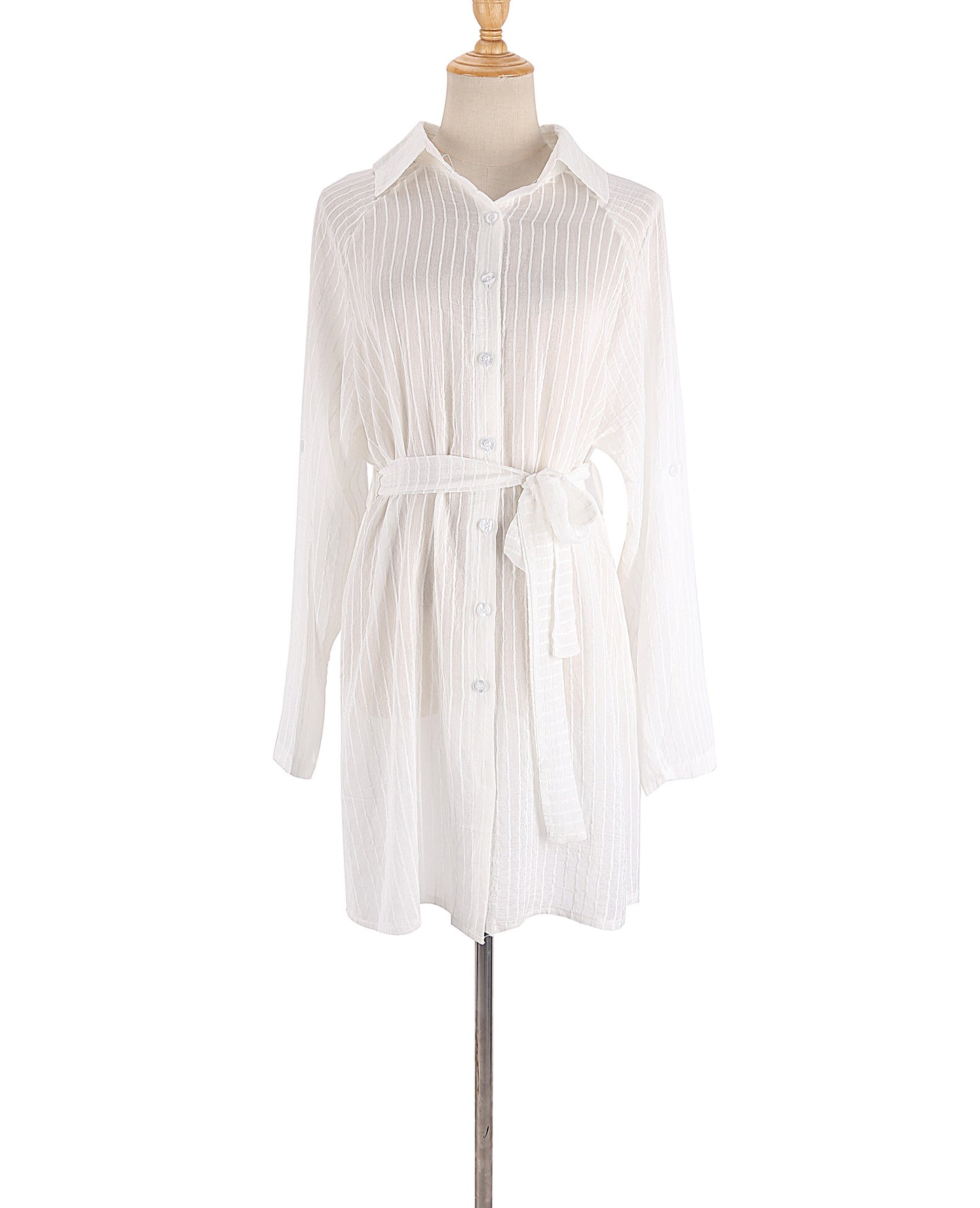 Belted Beach Shirt White