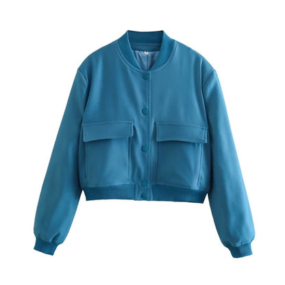 Bomber Jacket with Square Pockets