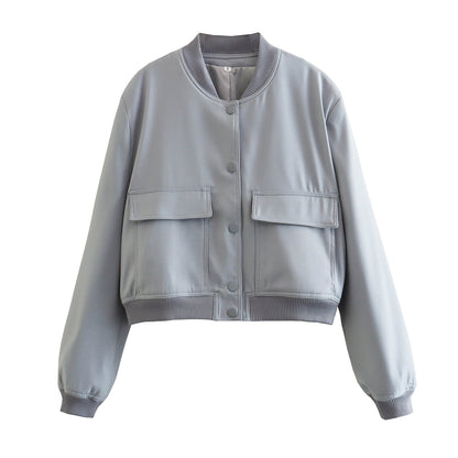 Bomber Jacket with Square Pockets