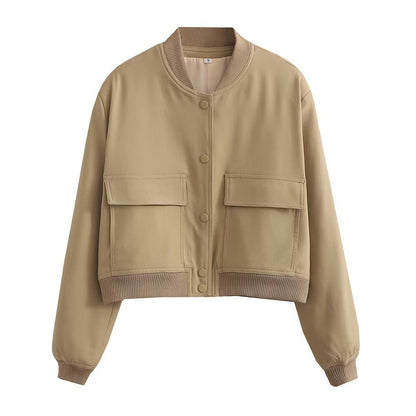 Bomber Jacket with Square Pockets