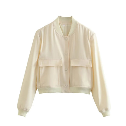 Bomber Jacket with Square Pockets