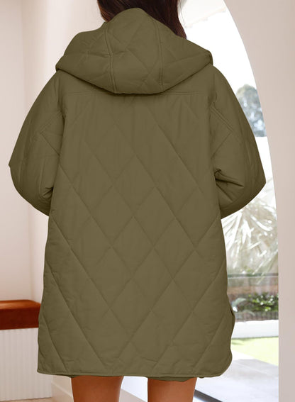 Oversized Padded Quilted Jacket with hood