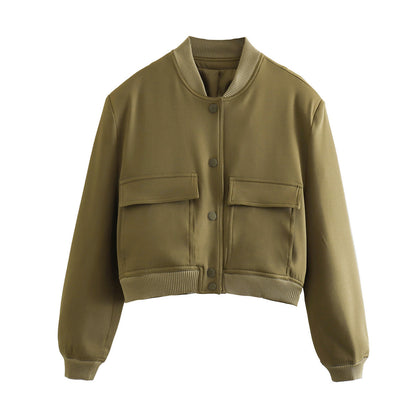 Bomber Jacket with Square Pockets