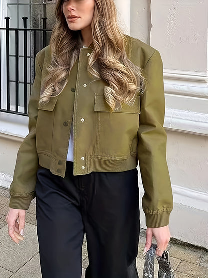 Bomber Jacket with Square Pockets