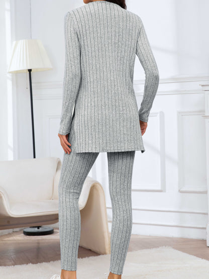 Knit Fabric Casual Pantsuit Set