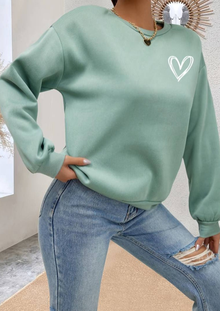 Heart Print Sweatshirt