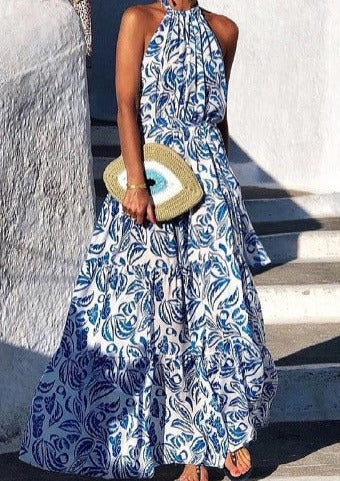 Floral Halter Maxi Dress