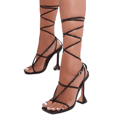 Lace-up Heeled Sandals