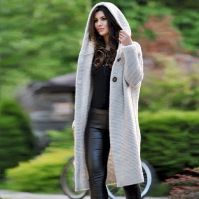 Hooded Knit Cardigan