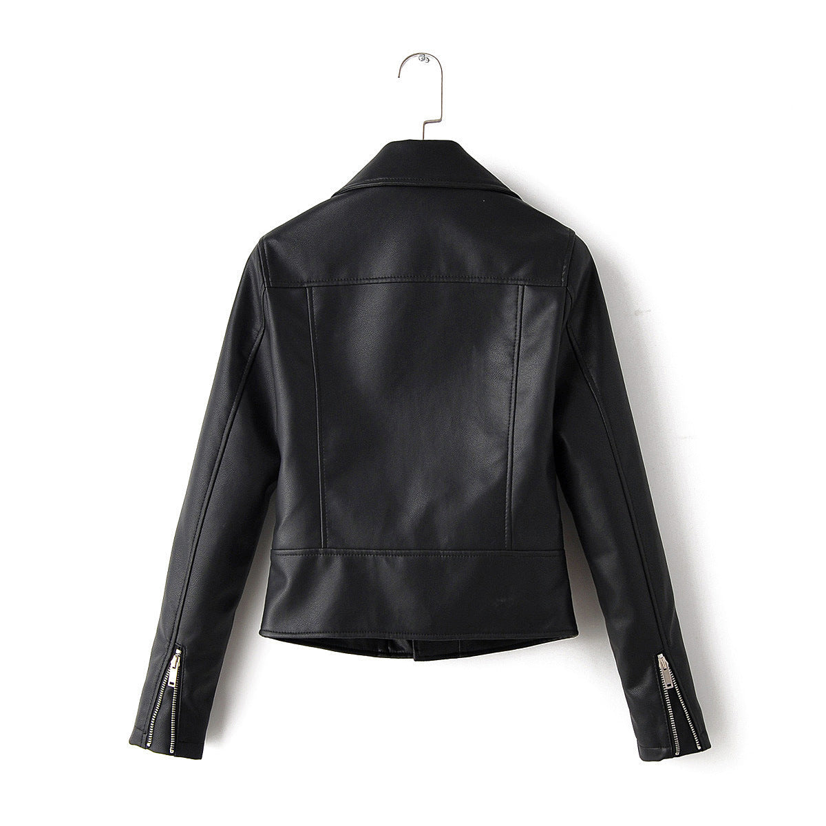 Lapel PU Leather Jacket