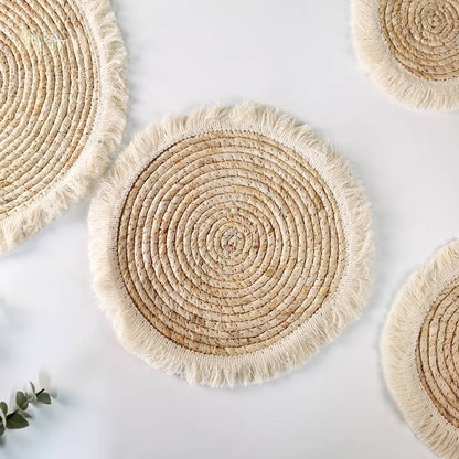 Boho Tassel Straw Placemats