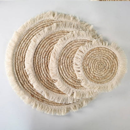 Boho Tassel Straw Placemats