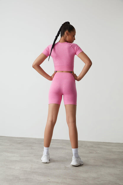 Seamless Crop Top Pink - JOGGR