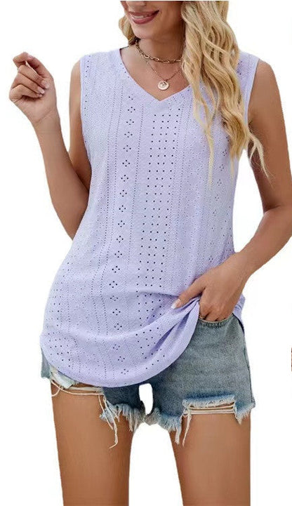 V-neck Sleeveless Top