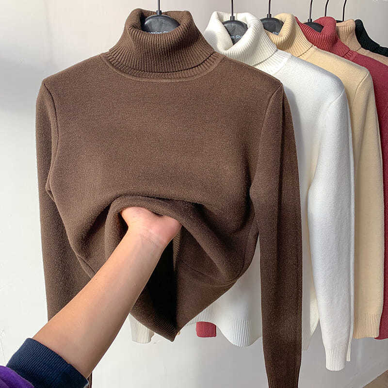 Turtle Neck Fleece Lined Sweater