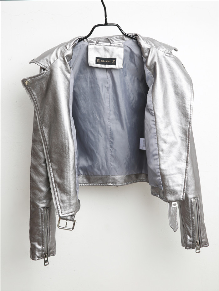 Silver biker leather