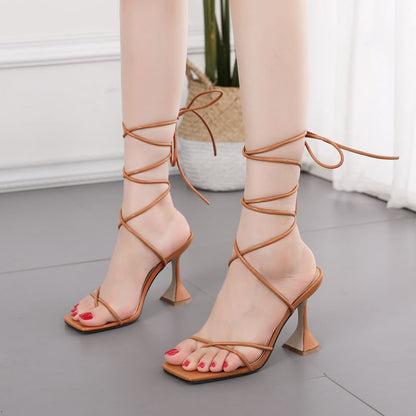 Wine glass heel sandals