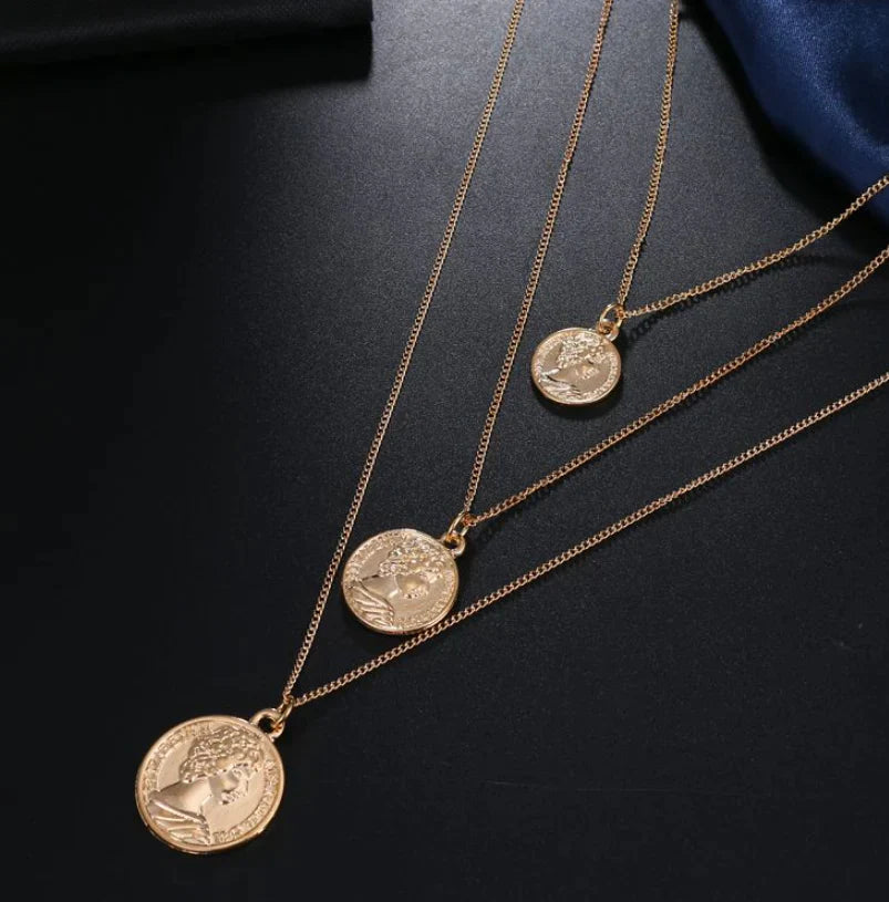 Multi-layer coin necklace