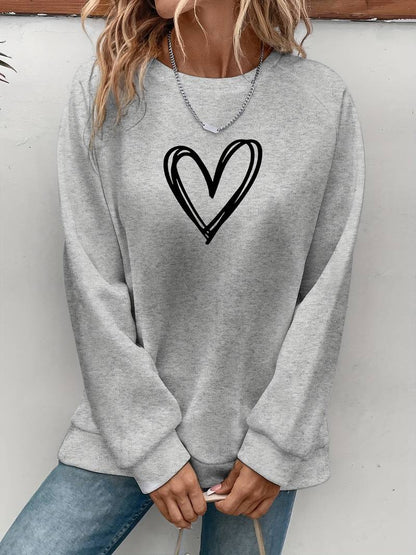 Heart Print Sweatshirt