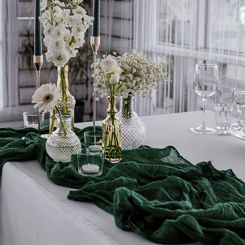 Green table runner