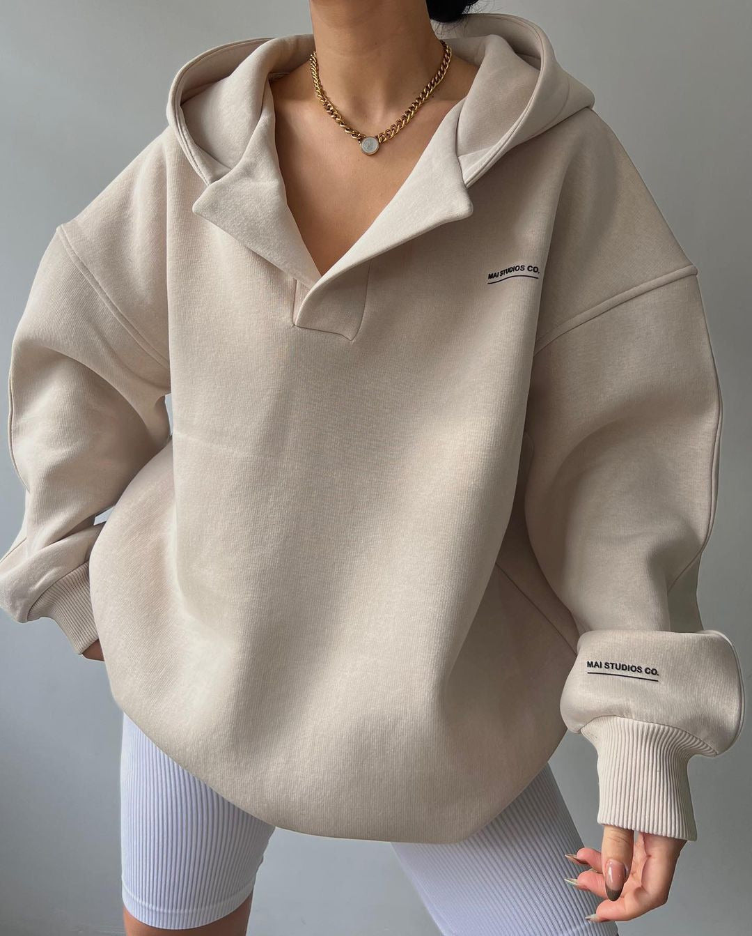 Fleece-lined oversized Hoodie