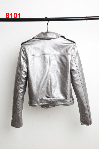 Silver biker leather