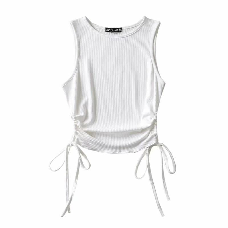 Drawstring Sleeveless Tank Top