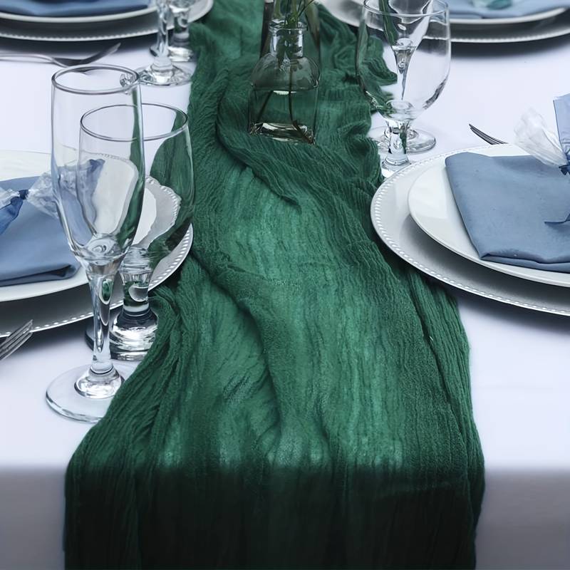 Green table runner