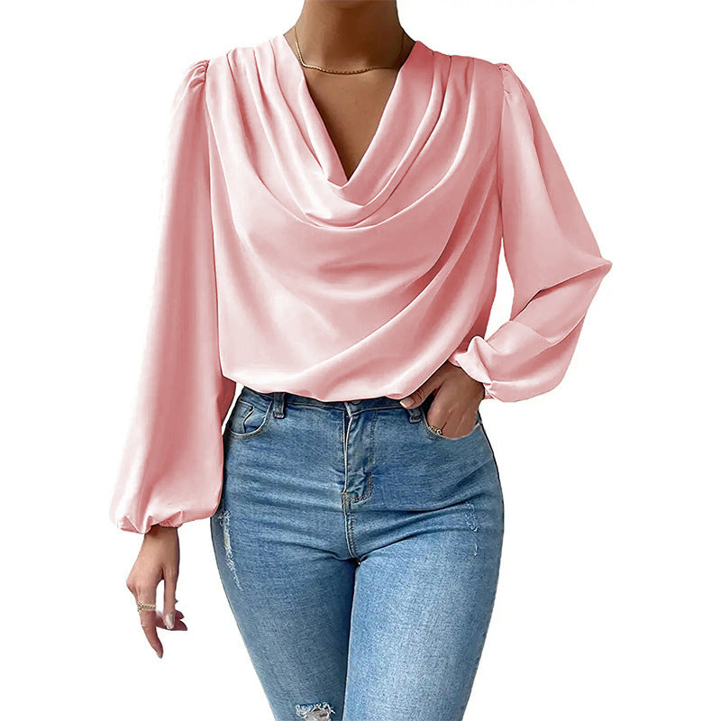 Long-sleeved Satin Shirt