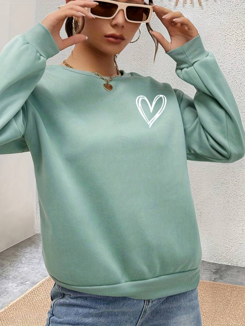 Heart Print Sweatshirt