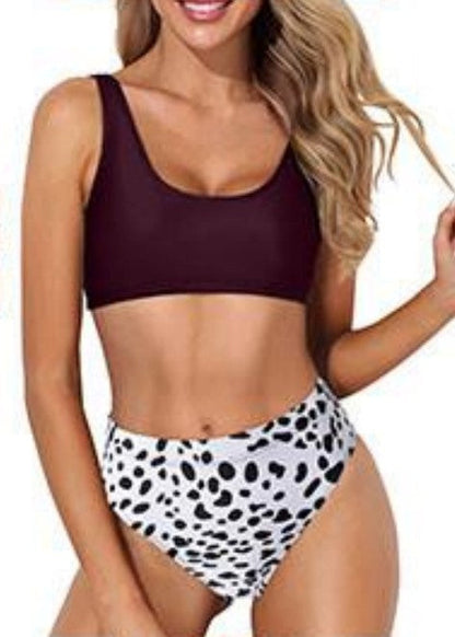 Printed High Waist Bikini