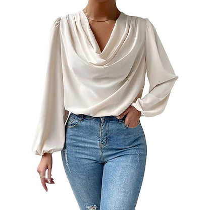 Long-sleeved Satin Shirt