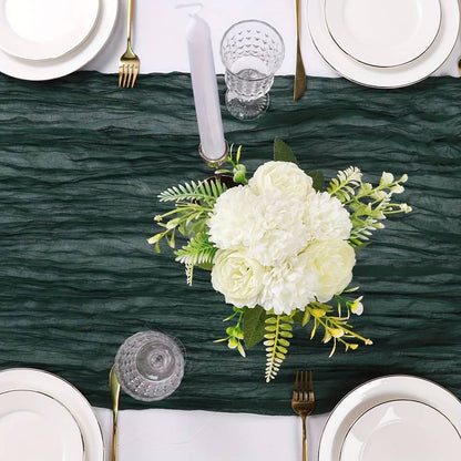 Green table runner