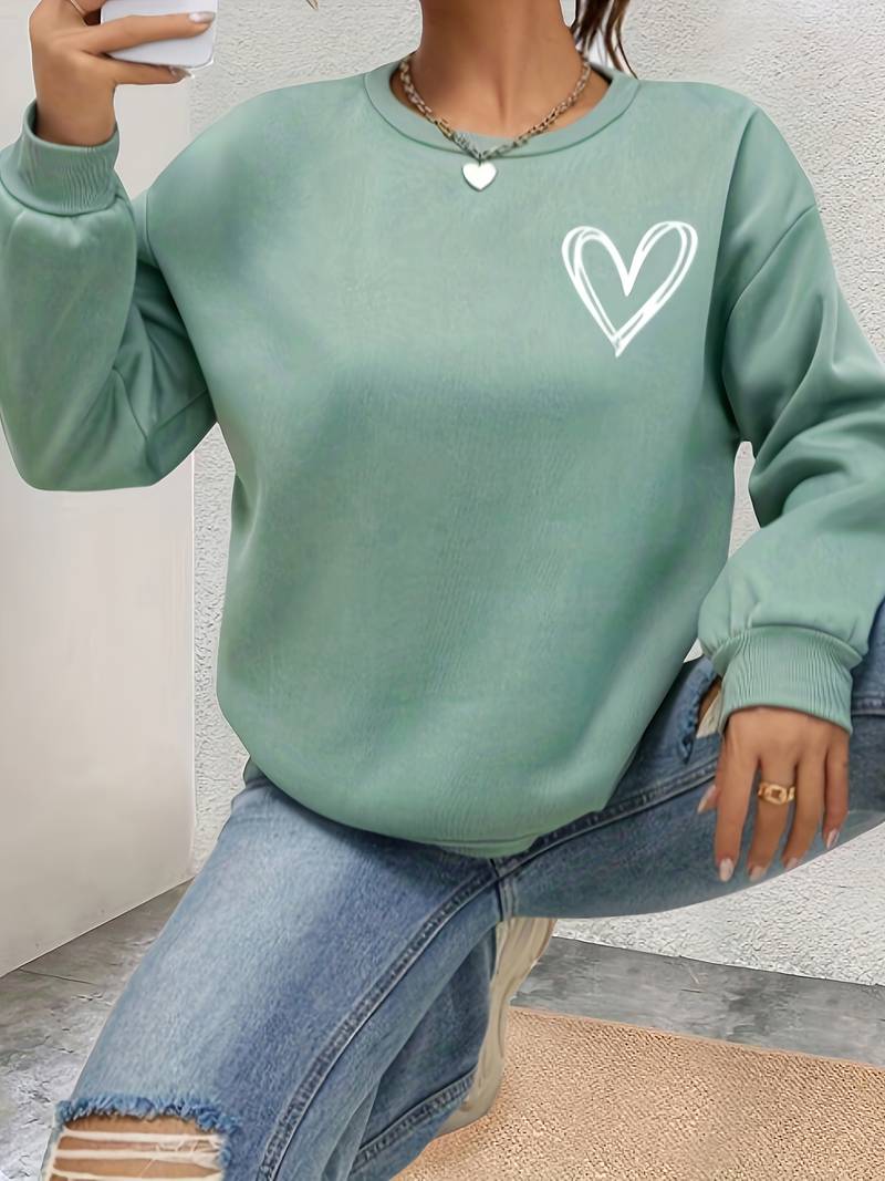 Heart Print Sweatshirt