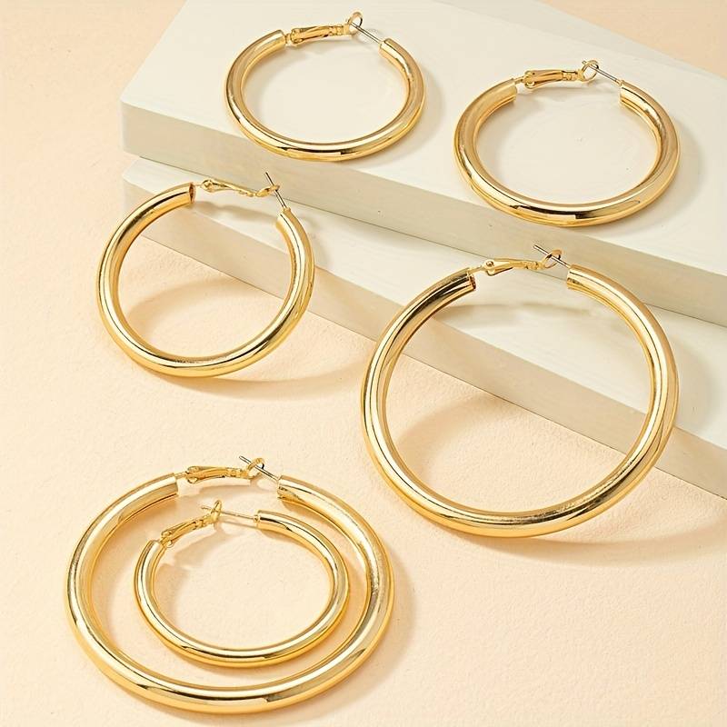 Set of 6 Hoop Earrings