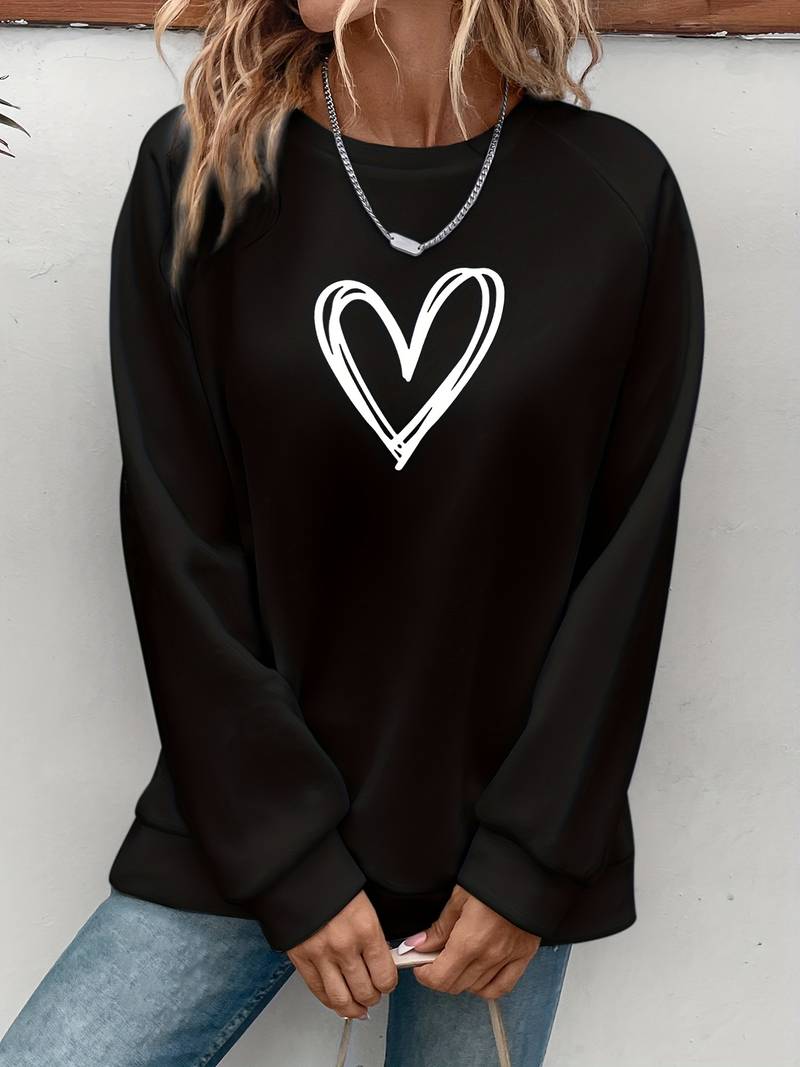 Heart Print Sweatshirt