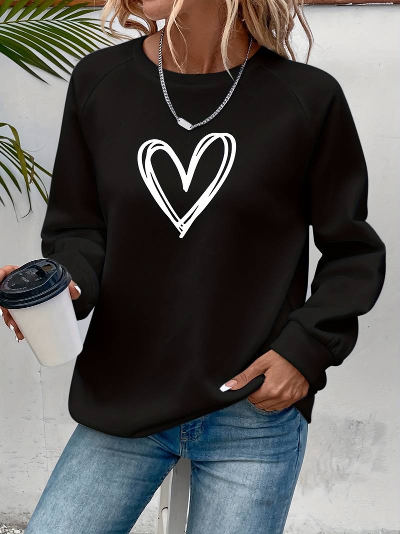 Heart Print Sweatshirt