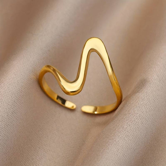 Gold Plated Wave Ring