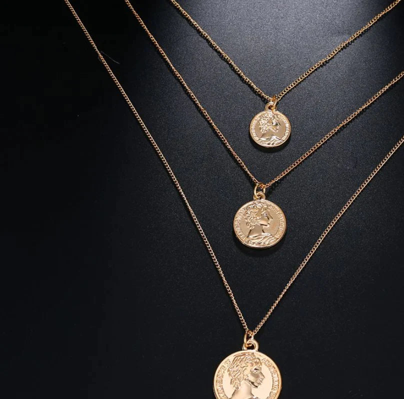 Multi-layer coin necklace