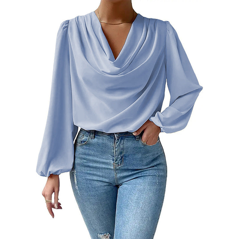 Long-sleeved Satin Shirt