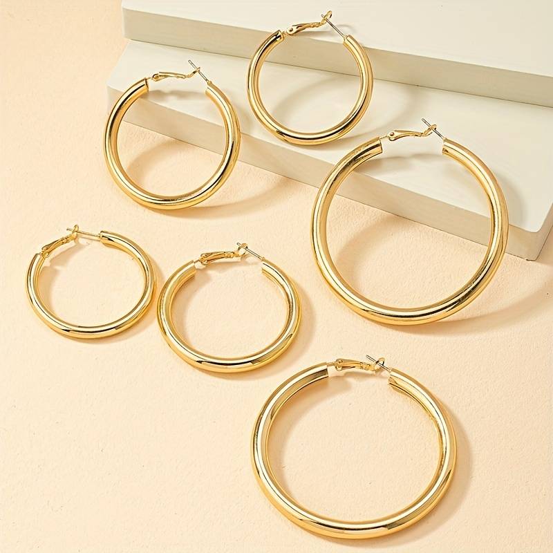 Set of 6 Hoop Earrings