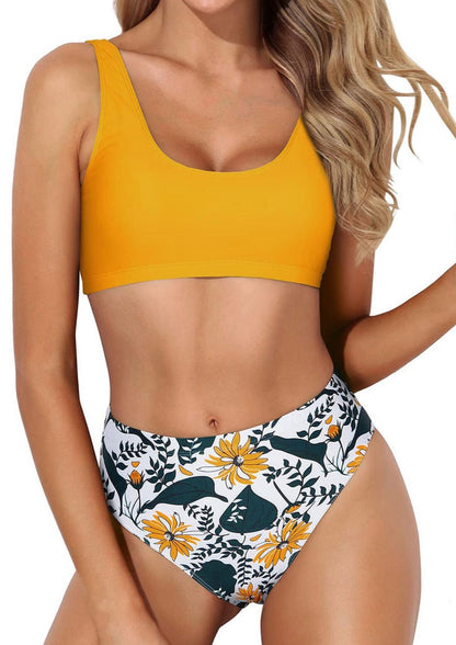 Printed High Waist Bikini