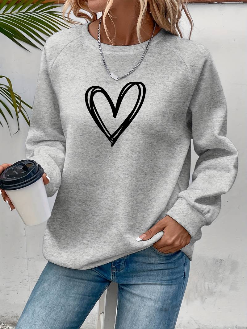 Heart Print Sweatshirt