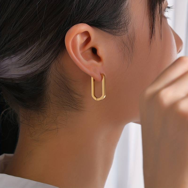 U Shape Hoop Earrings