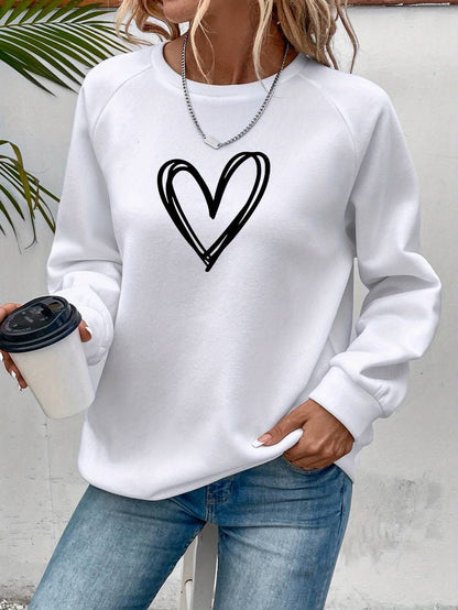 Heart Print Sweatshirt