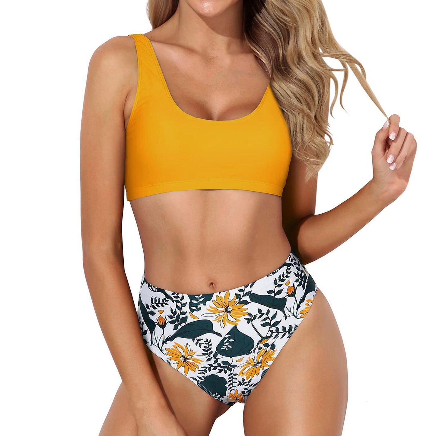 Printed High Waist Bikini