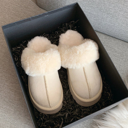 Fur Slip on Platform Slides