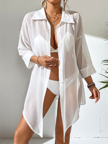 White Chiffon Long Shirt